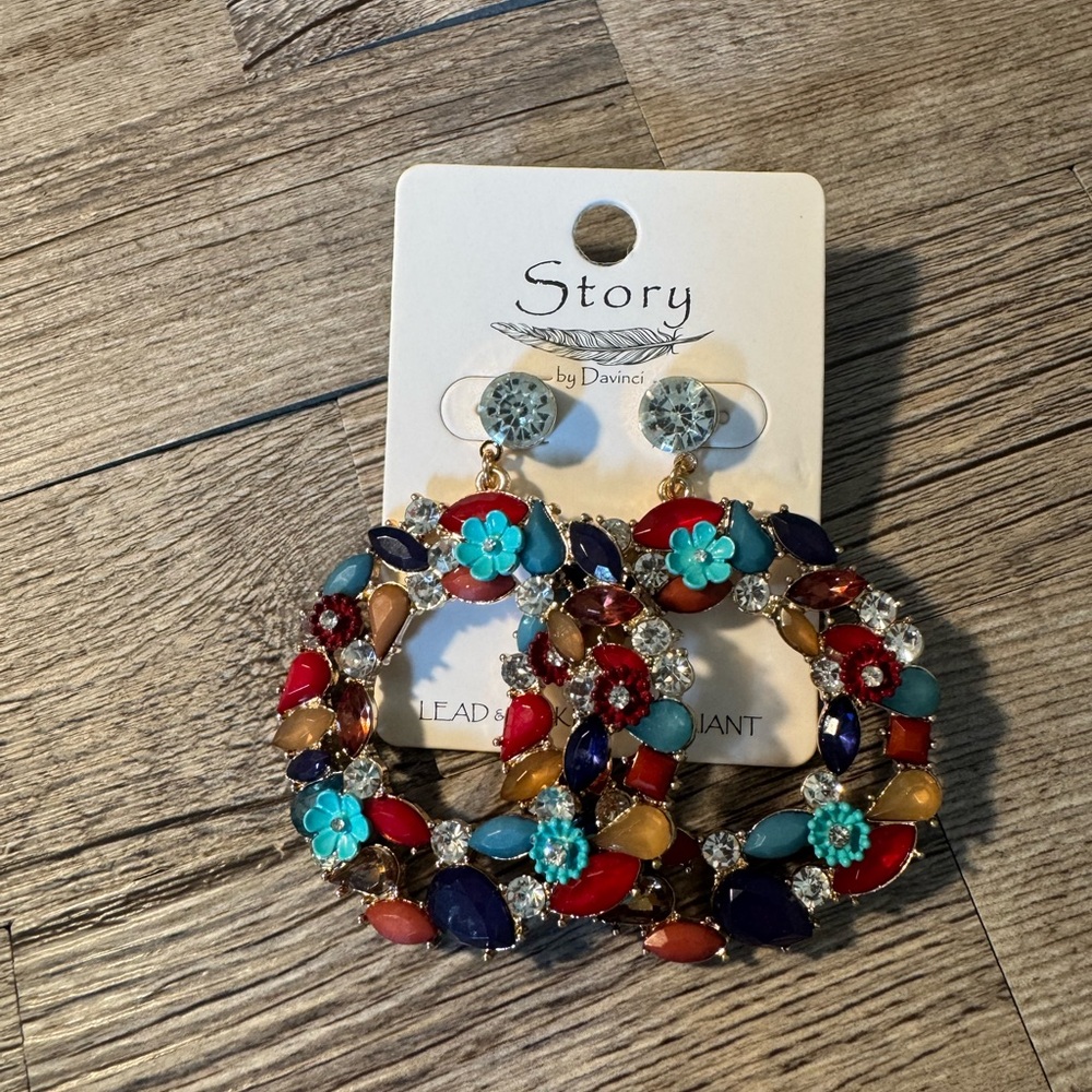 Story by Davinci Colorful Gemstone Hoop Earrings